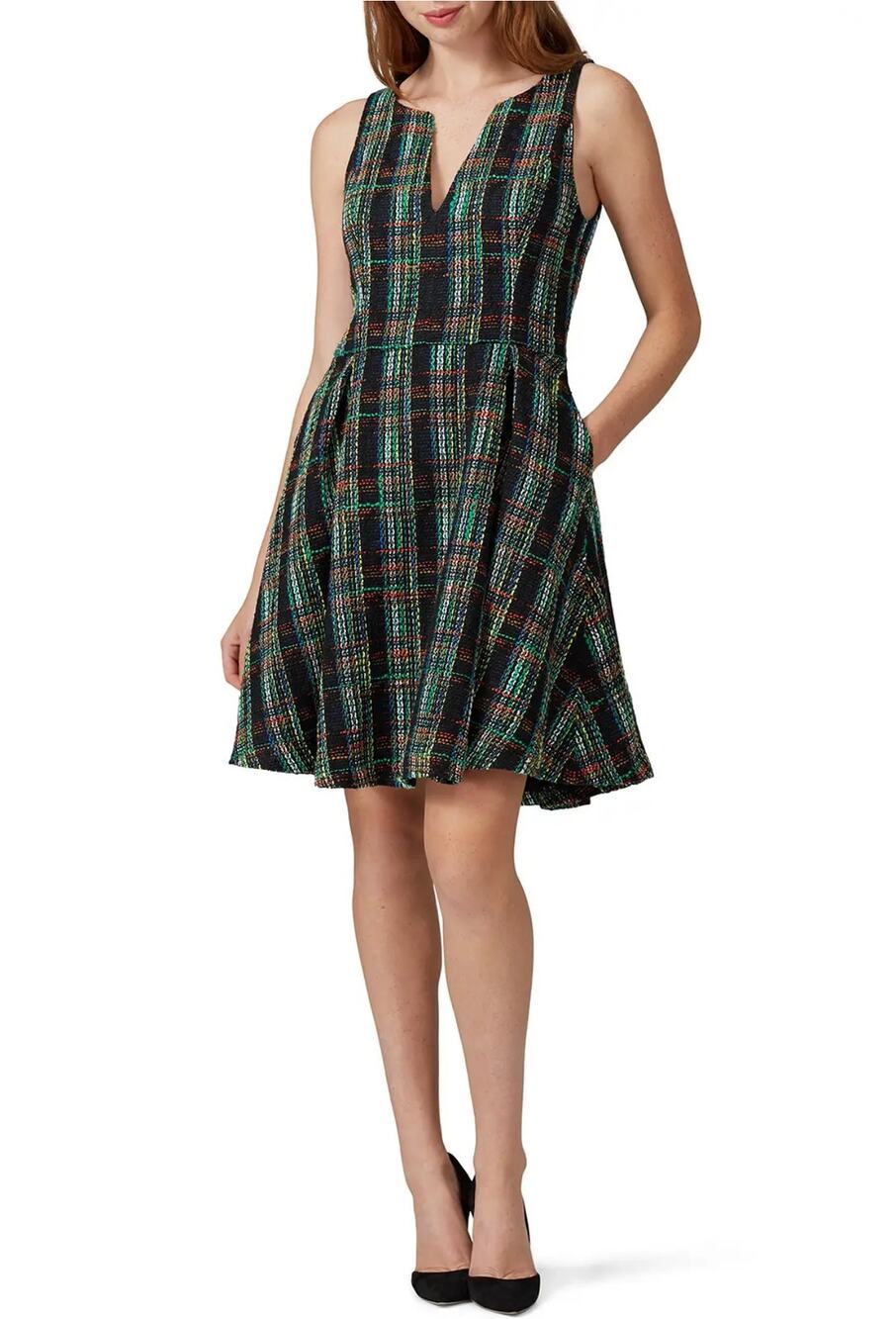 Slate & Willow Multicolored Classic Plaid Sleeveless Fit And Flare Dress Size 4